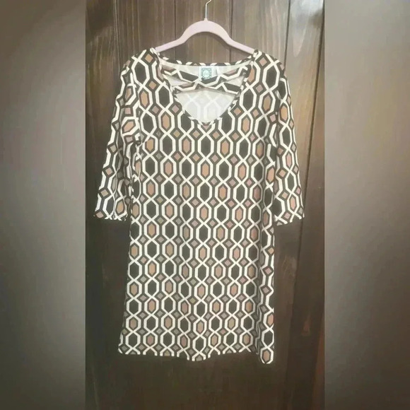 Vfish L Aline Jersey Knit Dress-Geometric Pattern. Size: Large - Picture 4 of 8